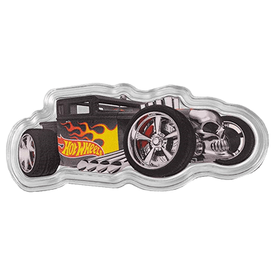 A picture of a 1 oz Hot Wheels Bone Shaker Silver Coin (2024)